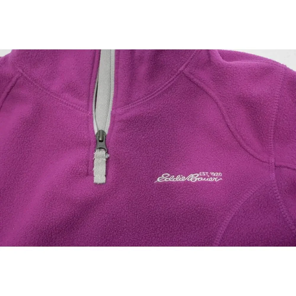 Eddie Bauer Fleece‎ Jacket 1/4 Zip Hiking Camp Purple Sweater Girls Size 14